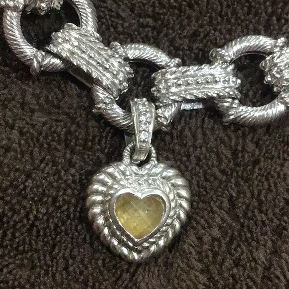 JUDITH RIPKA STERLING SILVER STAMPE HEAVY BRACELET - Picture 2 of 6